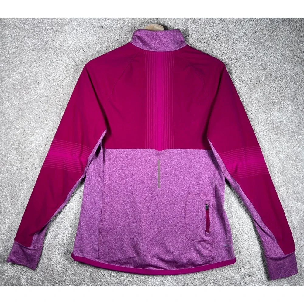 Nike Dri-FIT Running Half Zip‎ Pullover Top Pink Women's M Retro Neck Cold